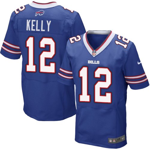 Men's Elite Jim Kelly Nike Jersey Royal Blue Home - #12 NFL Buffalo Bills